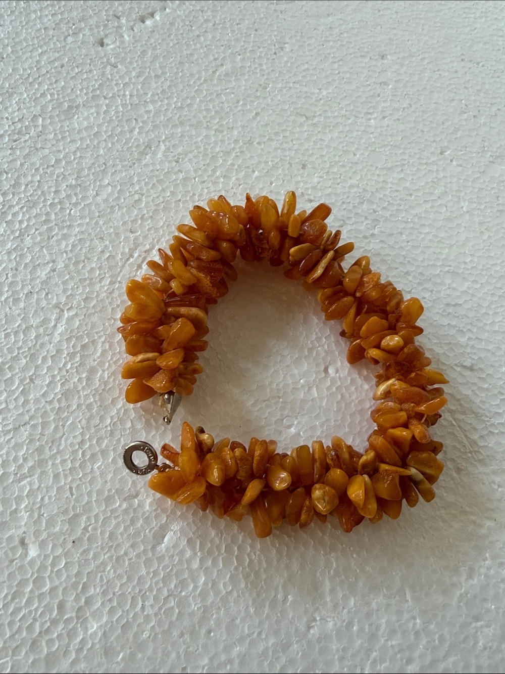 Amber Chunky Bead Bracelet - Honey Brown magnet closure